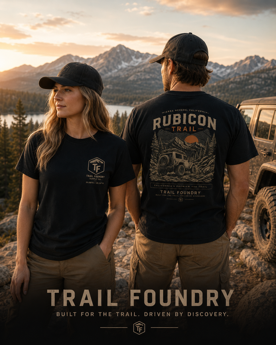 Trail Foundry Rubicon Trail Vintage Jeep Graphic Tee, Overland Apparel