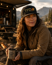 Trail Foundry Trucker Cap, Vintage Racing Stripes, Off Road Adventure Hat