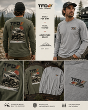 Trail Foundry Off Road Long Sleeve Shirt, Vintage Rock Crawler Adventure Tee